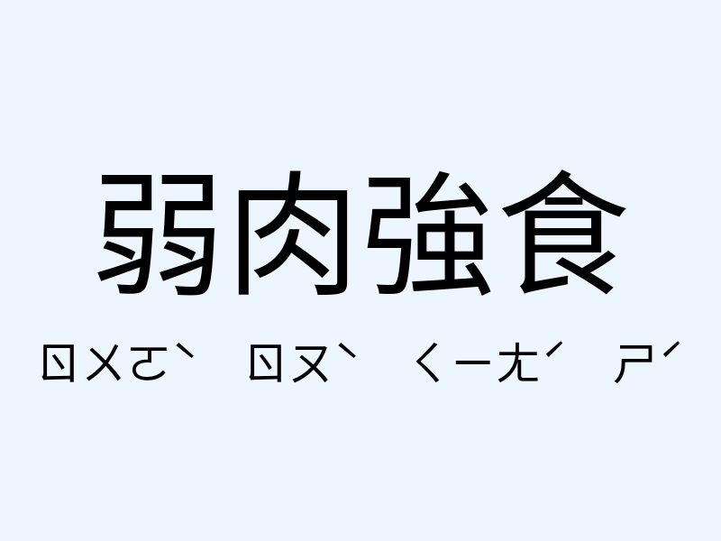 弱肉強食注音發音