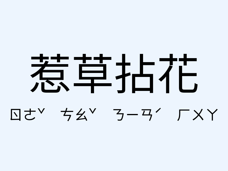 惹草拈花注音發音