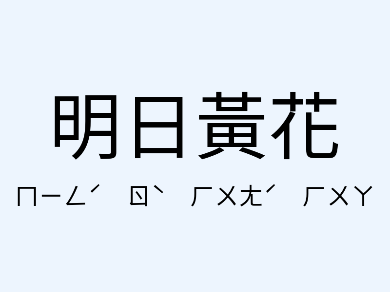 明日黃花注音發音