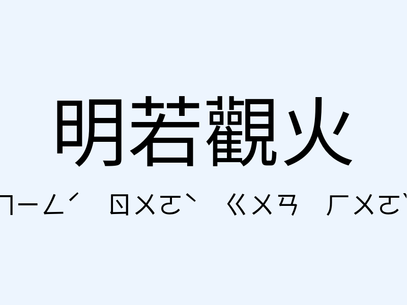 明若觀火注音發音