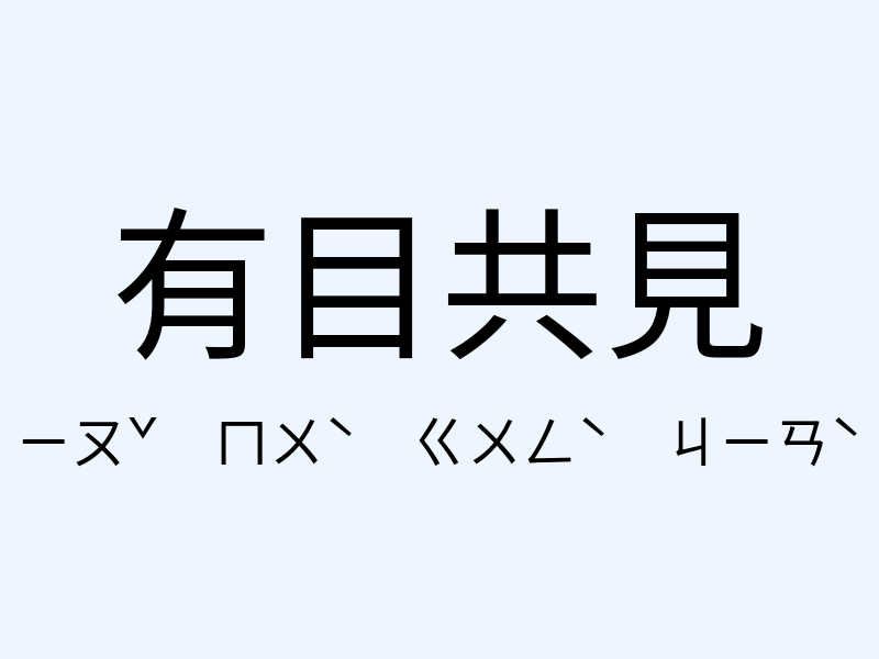 有目共見注音發音