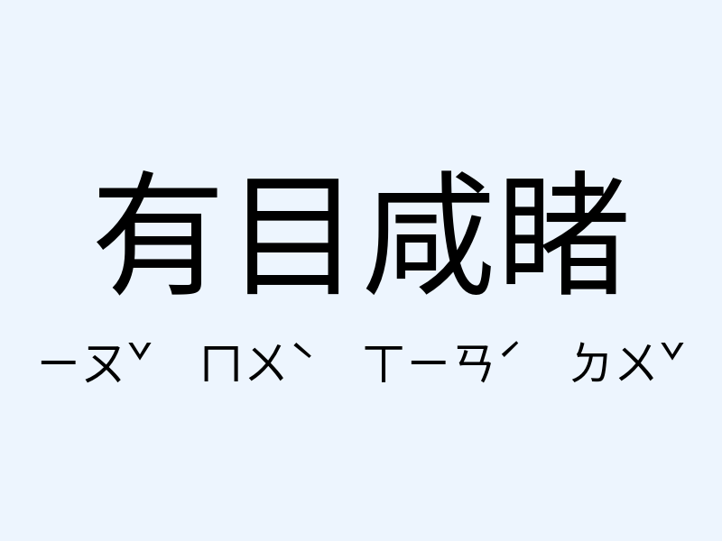 有目咸睹注音發音