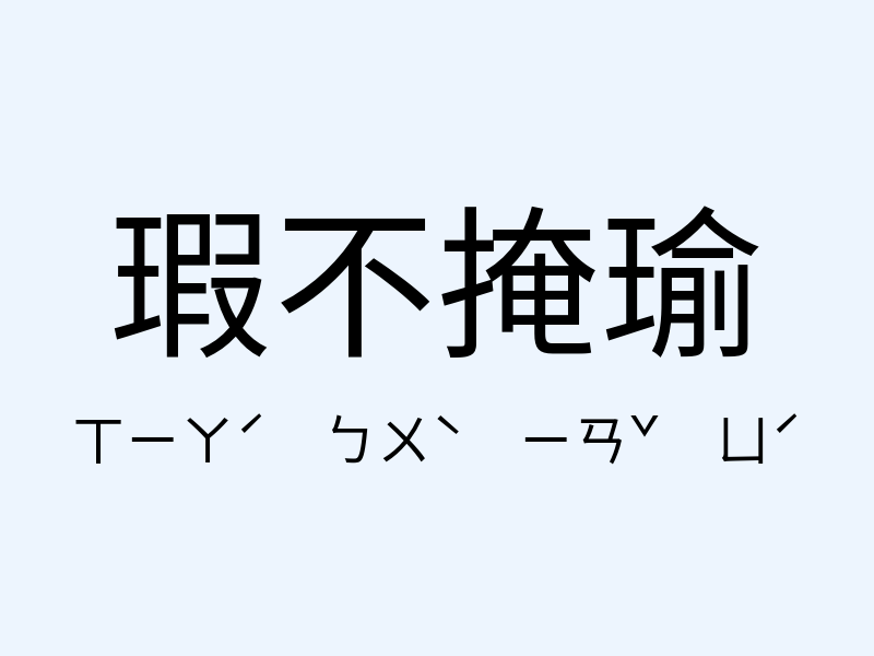 瑕不掩瑜注音發音