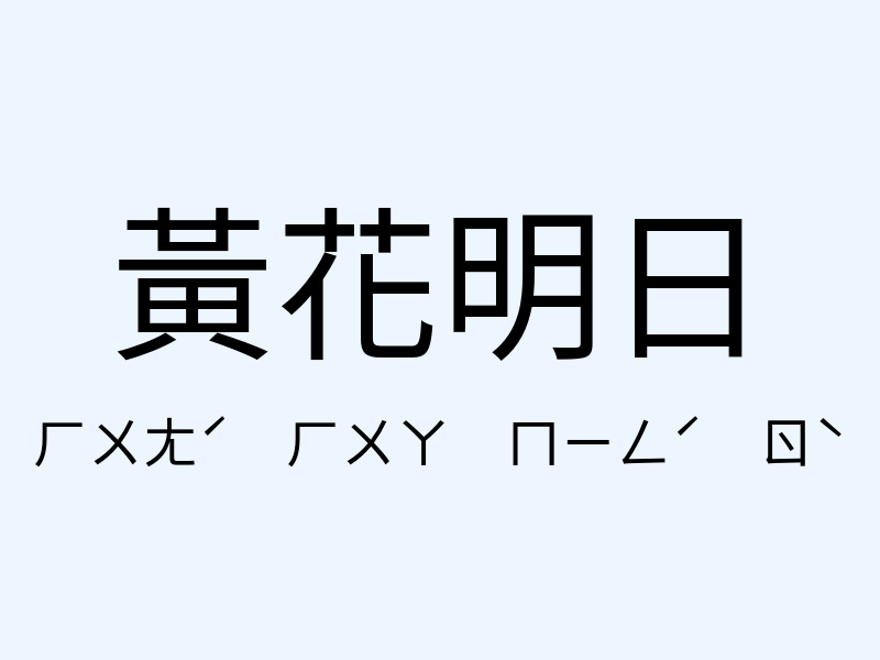 黃花明日注音發音